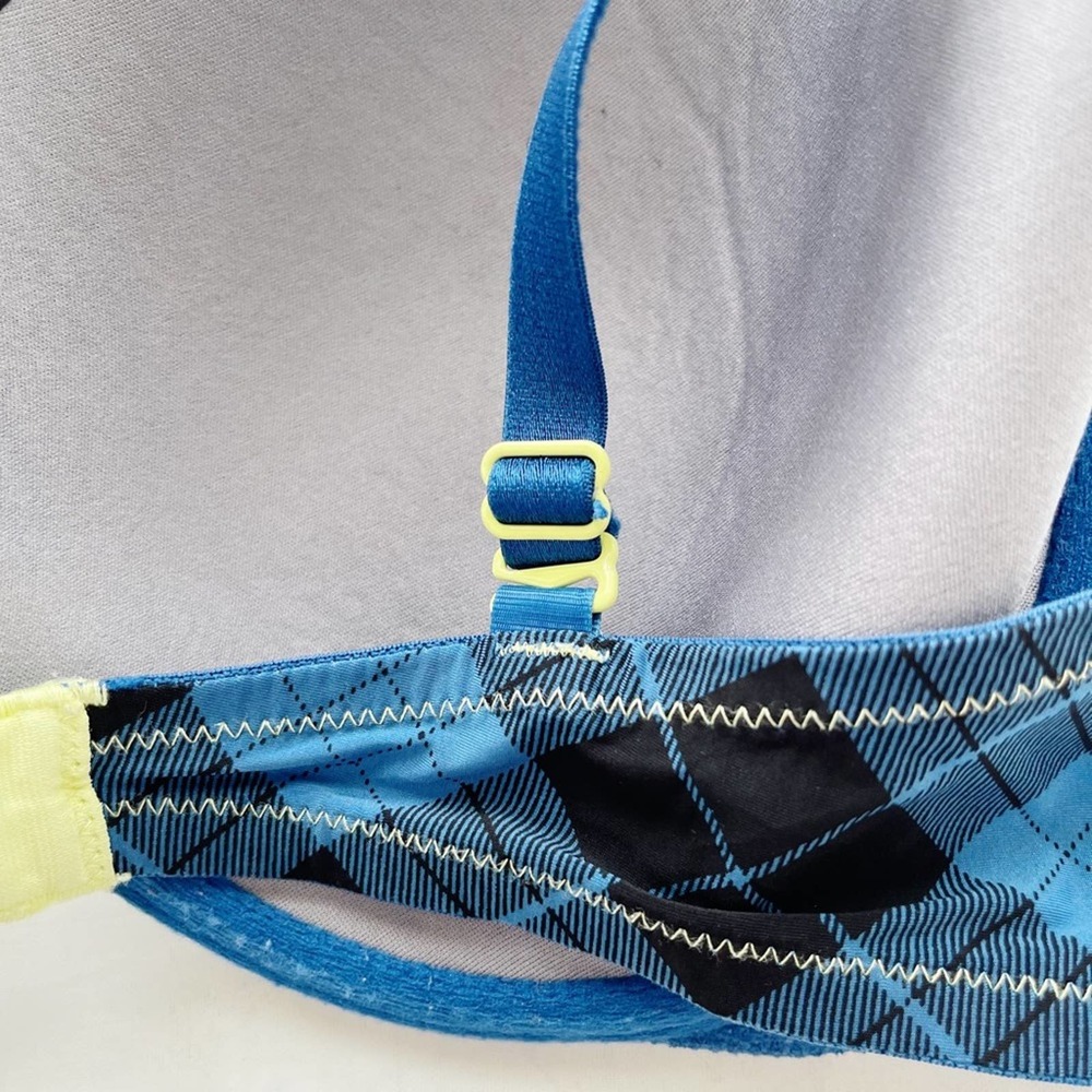 [Victoria’s Secret] blue grey plaid lined Demi bra 36D - Picture 5 of 6